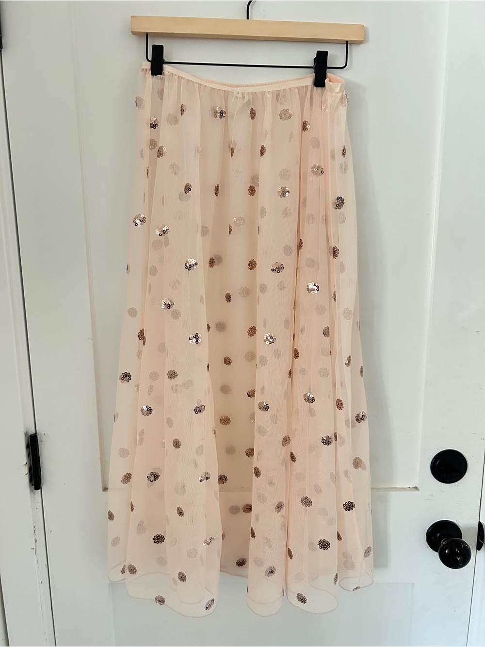 Intimately Free People Sheer Sequin Polka Dot Tulle Midi Skirt size XS